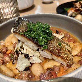 Olili - Kampachi with Portuguese Bean Soup - Desserts Near Me - Honolulu, Hawaii Olili - Kampachi with Portuguese Bean Soup - Desserts Near Me - Honolulu, Hawaii