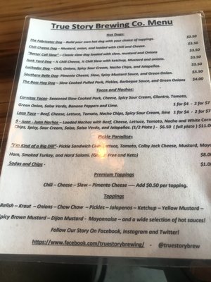 Menu photo 4 True Story Brewing Birmingham, AL Menu photo 4 True Story Brewing Birmingham, AL
