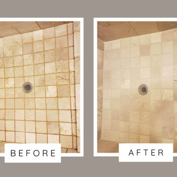 New Stone Image - Travertine Shower Floor Restoration (Mold Removal, Color Seal Grout Lines) - Flooring Near Me - Lilburn, Georgia