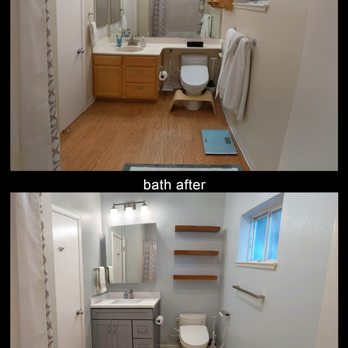 Wise Builders - Master bathroom before (top) and after (bottom) - General Contractors Near Me - San Jose, California Wise Builders - Master bathroom before (top) and after (bottom) - General Contractors Near Me - San Jose, California
