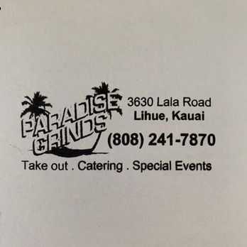 Paradise Grinds & Catering - The cover of the Bento box has all the info you need - American Near Me - Līhue, Hawaii