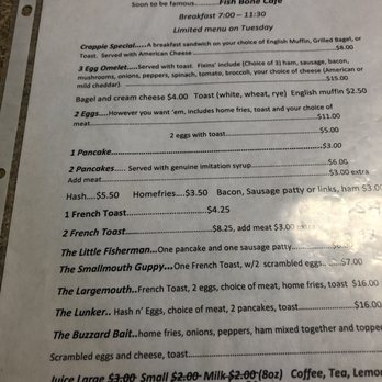 Fish Bone Cafe' - Menu - American Near Me - Hammond, New York Fish Bone Cafe' - Menu - American Near Me - Hammond, New York