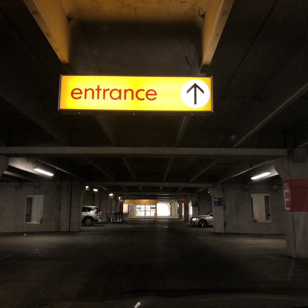 IKEA - Sign inside the parking garage indicates where customers can enter the store. - Furniture Stores Near Me - Atlanta, Georgia IKEA - Sign inside the parking garage indicates where customers can enter the store. - Furniture Stores Near Me - Atlanta, Georgia
