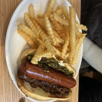 Slim Goody Sports Bar - Seattle dog n fries - nice smoky taste - Sports Bars Near Me - Seattle, Washington Slim Goody Sports Bar - Seattle dog n fries - nice smoky taste - Sports Bars Near Me - Seattle, Washington
