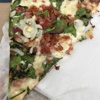 Boston's North End Pizza - Half of the Carbonara Pizza Slice - Pizza Near Me - Kailua, Hawaii