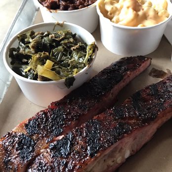 Hometown Bar-B-Que - Smoked pit beans, queso mac and cheese, collard greens and ribssss - Barbeque Near Me - Brooklyn, New York
