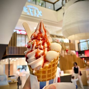 Nana's Green Tea - Spring Limited-Time Edition: Sakura & Strawberry + Gold Leaf Soft serve w/ Shiratama in waffle cone (04/08/23) - Coffee & Tea Near Me - Honolulu, Hawaii Nana's Green Tea - Spring Limited-Time Edition: Sakura & Strawberry + Gold Leaf Soft serve w/ Shiratama in waffle cone (04/08/23) - Coffee & Tea Near Me - Honolulu, Hawaii