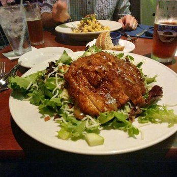 The Elevator Brewery and Draught Haus - Almond Crusted Chicken Salad - the chicken was so crispy and juicy with an incredible honey mustard dressing. Order this. - Breweries Near Me - Columbus, Ohio The Elevator Brewery and Draught Haus - Almond Crusted Chicken Salad - the chicken was so crispy and juicy with an incredible honey mustard dressing. Order this. - Breweries Near Me - Columbus, Ohio