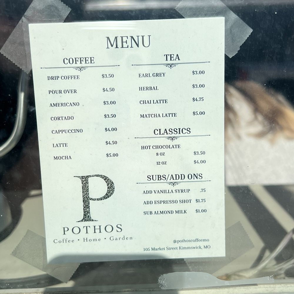 Pothos Coffee - Menu - Coffee & Tea Near Me - Imperial, Missouri Pothos Coffee - Menu - Coffee & Tea Near Me - Imperial, Missouri