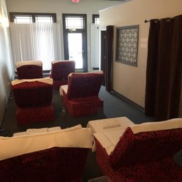 Foot massage chairs.