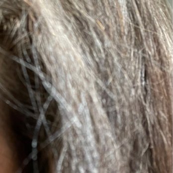 Caromia Organic Salon - More burnt hair with white glue residue that can't wash out - Skin Care Near Me - Jupiter, Florida