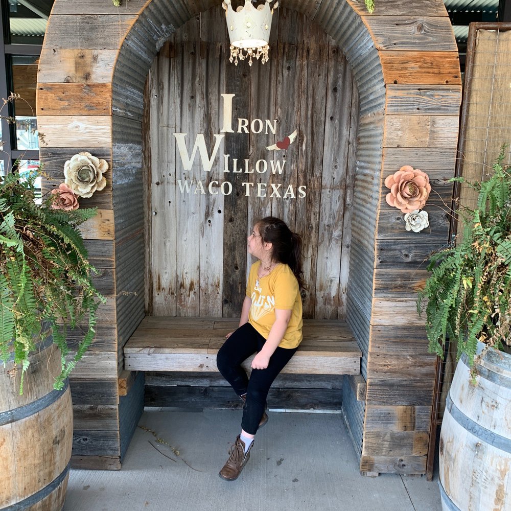 Iron Willow - Photo op out front on the patio - Home Decor Near Me - Waco, Texas
