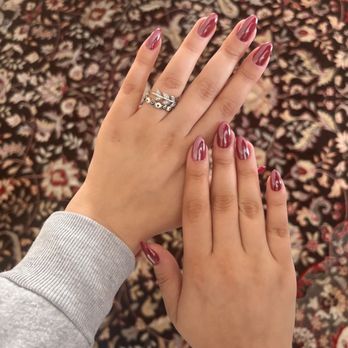 IGS Nails - cherry mocha builder gel with chrome - Nail Technicians Near Me - Glendale, California IGS Nails - cherry mocha builder gel with chrome - Nail Technicians Near Me - Glendale, California