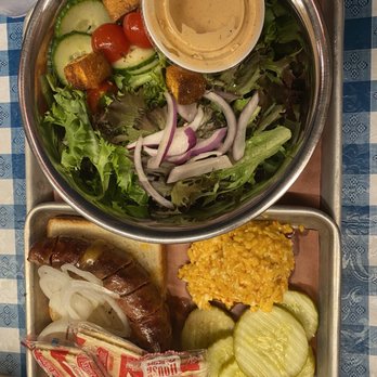 Fox Bros Bar-B-Q - Side salad and pimento with sausage - Barbeque Near Me - Atlanta, Georgia Fox Bros Bar-B-Q - Side salad and pimento with sausage - Barbeque Near Me - Atlanta, Georgia