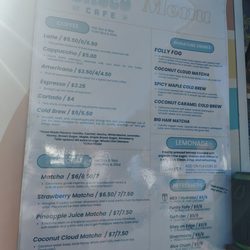 Sundazed Cafe - Menu as of September 2026