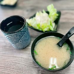 Amami Sushi Bistro Geary - Miso Soup Lunch; side salad; hot tea