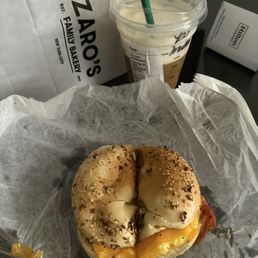 Bacon egg and cheese bagel Bacon egg and cheese bagel