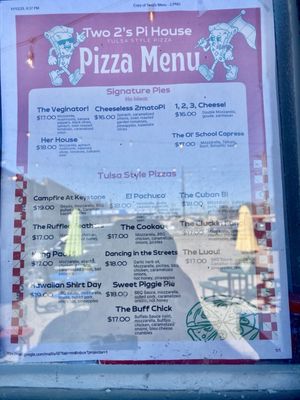 Menu photo 2 Two 2's Pi House Tulsa, OK