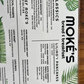Moke’s Bread And Breakfast - Menu - Breakfast & Brunch Near Me - Honolulu, Hawaii Moke’s Bread And Breakfast - Menu - Breakfast & Brunch Near Me - Honolulu, Hawaii