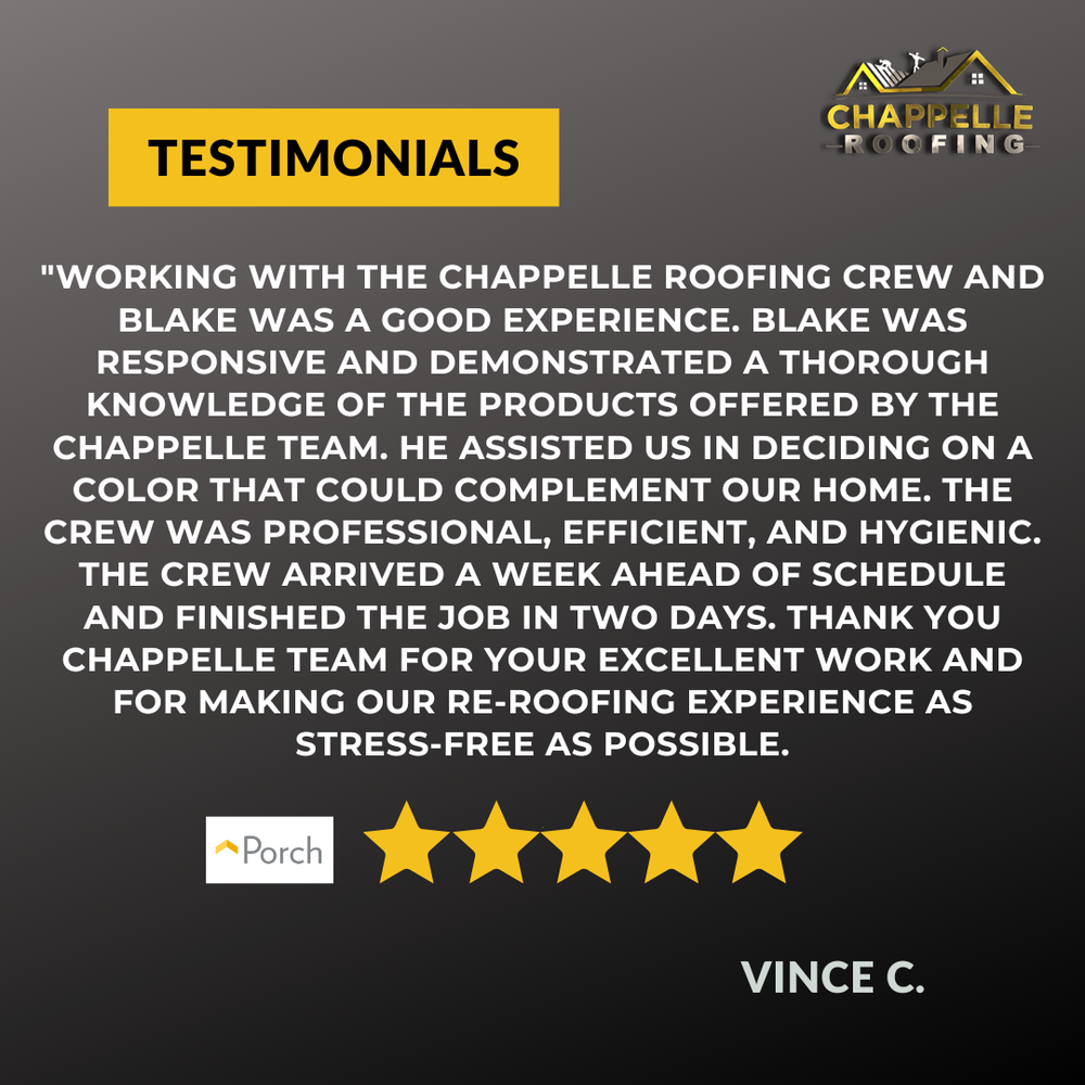 Slide of Chappelle Roofing