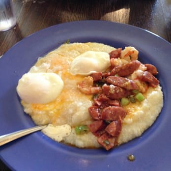 Cajun Kitchen Cafe - Shrimp & Andouille Grits with Poached Eggs - Cajun/Creole Near Me - Ventura, California Cajun Kitchen Cafe - Shrimp & Andouille Grits with Poached Eggs - Cajun/Creole Near Me - Ventura, California