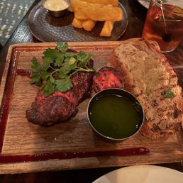 Hanger steak and yucca fries Hanger steak and yucca fries