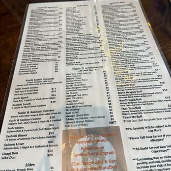 Thai Tara Sushi & Bar - Menu - Sushi Bars Near Me - Williamsburg, Virginia Thai Tara Sushi & Bar - Menu - Sushi Bars Near Me - Williamsburg, Virginia