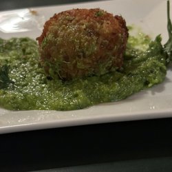 Packards - Cheddar potato croquette with chili avocado.
