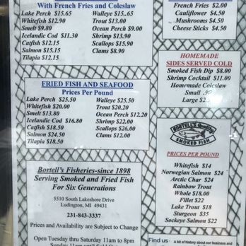 Bortell's Fisheries - Menu - Seafood Markets Near Me - Ludington, Michigan