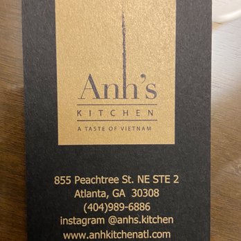 Anh's Kitchen - Business card - Vietnamese Near Me - Atlanta, Georgia