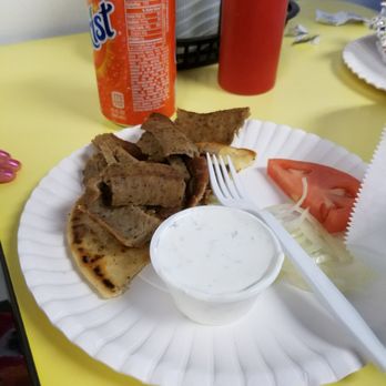 Kostas Gyros - Kids "gyro" with sauce and onions on the side. - Greek Near Me - Superior, Wisconsin Kostas Gyros - Kids "gyro" with sauce and onions on the side. - Greek Near Me - Superior, Wisconsin