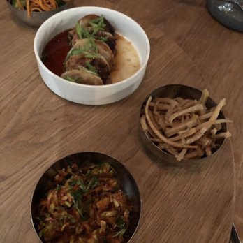 ANJU - Tried the bellflower root, Brussels sprouts and cucumber kimchi. All were tasty! - Korean Near Me - Washington, DC, District of Columbia