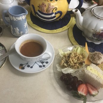 Delightfully Different Tea Room - Tea, A mystery luncheon plate and a scone complete with jam and clotted cream = heaven. - Tea Rooms Near Me - Kingston, Ontario