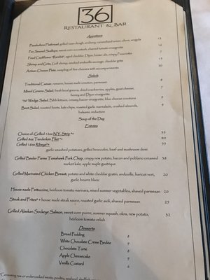 Menu photo 1 36 Restaurant and Bar Cape Girardeau, MO Menu photo 1 36 Restaurant and Bar Cape Girardeau, MO