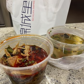 Sichuan Impression - Mao Cai and boiled fish with rattan pepper. Both are delicious. But it is spicy. Nice bag for takeout. - Szechuan Near Me - Alhambra, California Sichuan Impression - Mao Cai and boiled fish with rattan pepper. Both are delicious. But it is spicy. Nice bag for takeout. - Szechuan Near Me - Alhambra, California