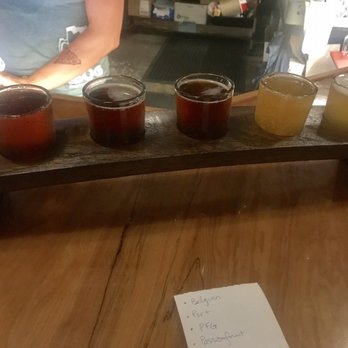 Bog Brewing Company - A flight of 3rd Anniversary beers! Belgian Quad, Port Barrel aged, Port Barrel aged with Gin, Coquina Gose and the Passion Fruit Sour! - Breweries Near Me - Saint Augustine, Florida