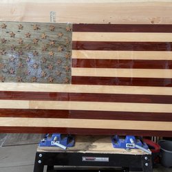 Washington Trust Bank - Wood flag