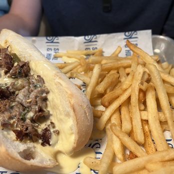 Spoke & Hub - Philly cheese steak sandwich and fries - Breakfast & Brunch Near Me - Baton Rouge, Louisiana