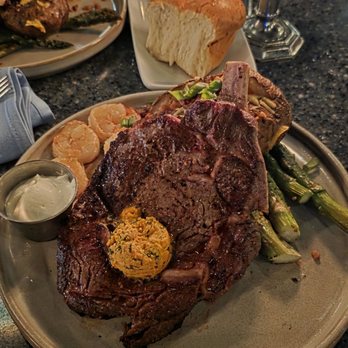 Blue Bayou Restaurant - Steak, shrimp, baked potato and asparagus - Cajun/Creole Near Me - Anaheim, California