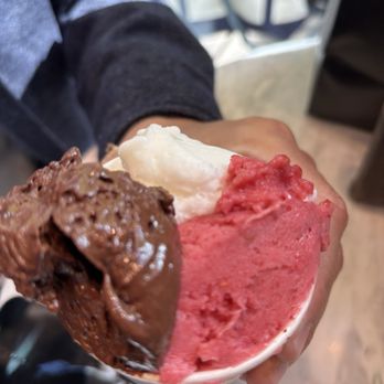 Rivareno - Raspberry, chocolate and lemon - Gelato Near Me - New York, New York Rivareno - Raspberry, chocolate and lemon - Gelato Near Me - New York, New York
