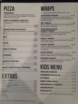 Menu photo 2 Uncle Ronnies West Burlington, IA