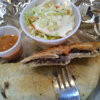 Pupuseria San Miguel - Bean Pupusa (inside) - Salvadoran Near Me - Arcata, California