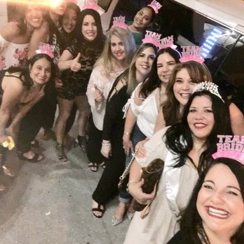 Premier Miami Limo - Team Bride arriving at Open Stage Night Club - Limos Near Me - Miami, Florida