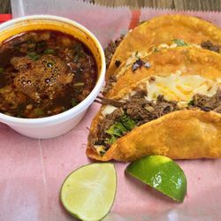 Taco Fiesta - Birria Tacos - look at that melted cheese. Yes please!