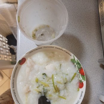 Asian Garden - Dump the congee to a bowl and found the bug under the container - Chinese Near Me - Boston, Massachusetts Asian Garden - Dump the congee to a bowl and found the bug under the container - Chinese Near Me - Boston, Massachusetts