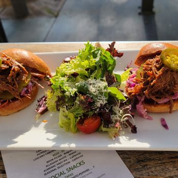 District Wine - BBQ Beef Brisket Sliders - Wine Bars Near Me - Long Beach, California