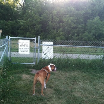 Quann Park - Leo shows off the extra entrances/exits along the way. Not that we'd want to leave... But just in case! - Dog Parks Near Me - Madison, Wisconsin