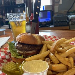 Ghost Hole Public House - Burger and fries . Special sauce on the side, good to dip your fries.
