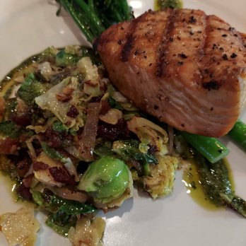Craft & Gather - Salmon with broccolini. I substituted the lemon rice for shaved Brussels and bacon. - American Near Me - Spokane Valley, Washington Craft & Gather - Salmon with broccolini. I substituted the lemon rice for shaved Brussels and bacon. - American Near Me - Spokane Valley, Washington