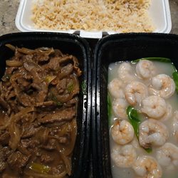 China Palace - Mongolian Beef, Shrimp and Pea Pods, Vegetable Fried Rice